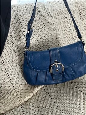 Coach Blue Leather Shoulder Bag